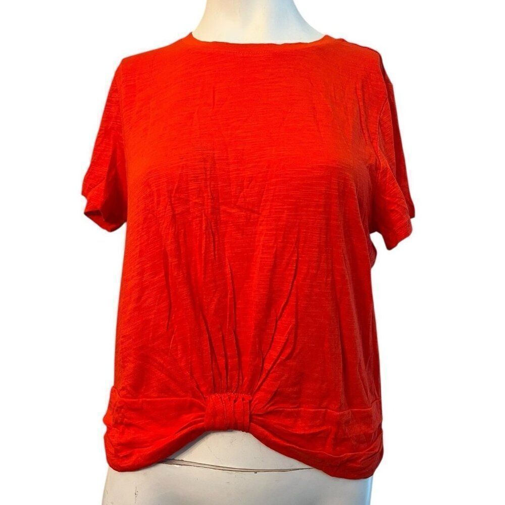 Sanctuary Ladies Large Dream On Twisted Tee T Shirt Bright Red Orange NWT